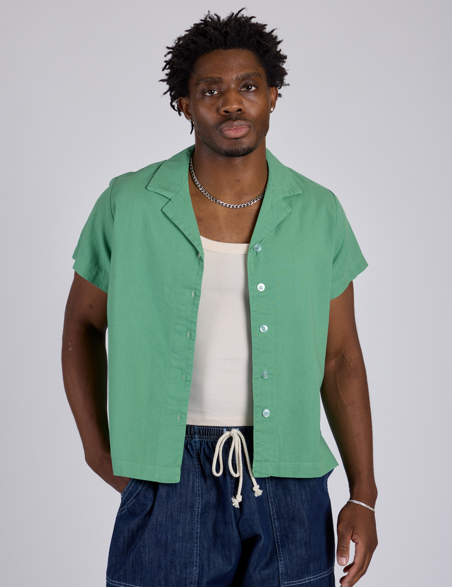 Pantry Button-Up - Seafoam Green