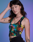 Rainbow Magic Waters Cropped Tank side view on Alex