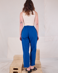 Heavyweight Trousers in Royal Blue back view on Alex