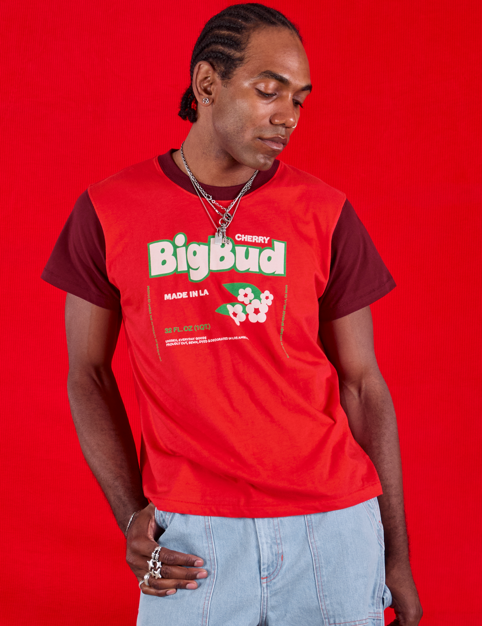 Vintage Tee in Cherry Soda on Jerrod