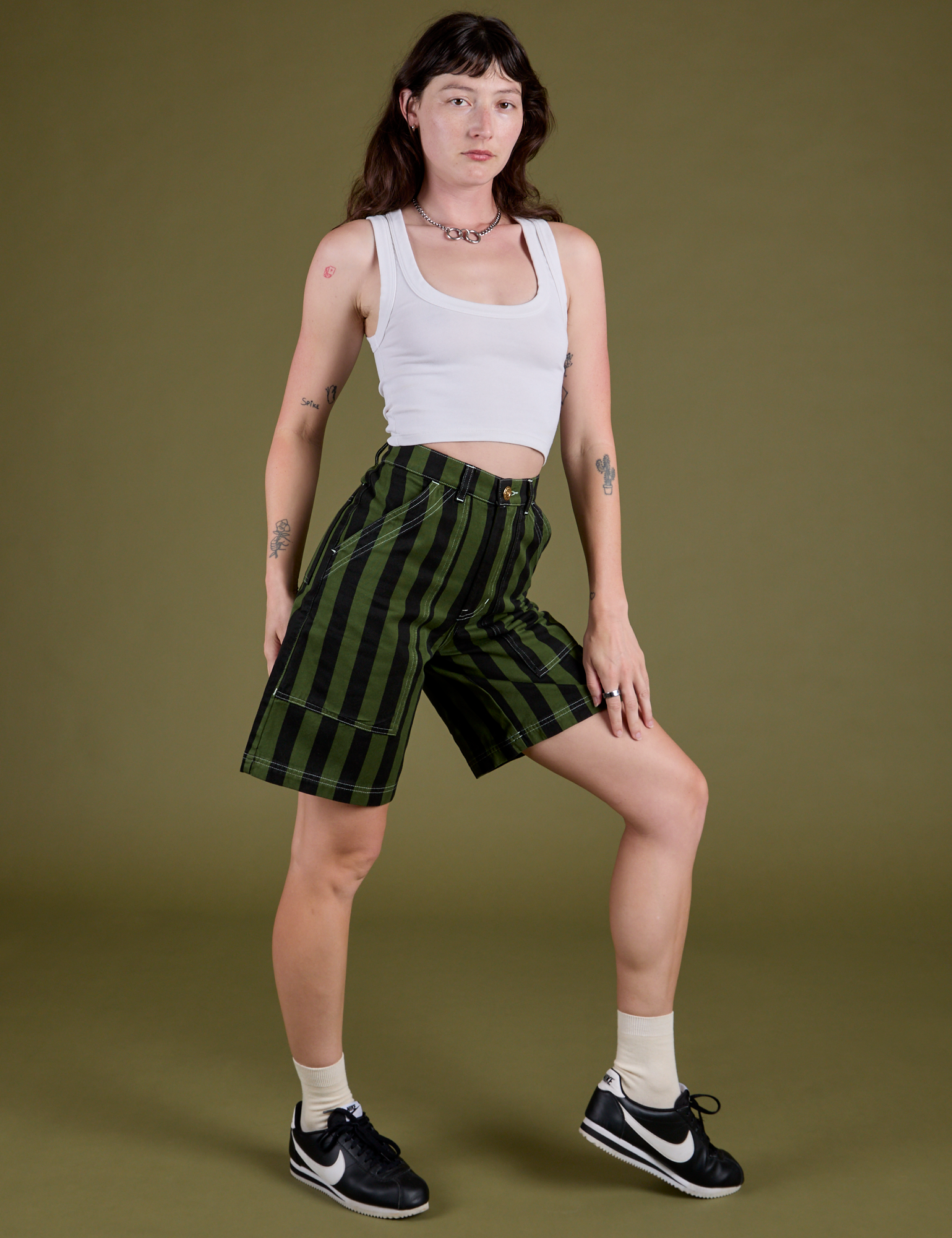 洋楽 T. GREEN / ORGANIZED KAOS hour 2 Longline Work Shorts - Evergreen – BIG BUD PRESS