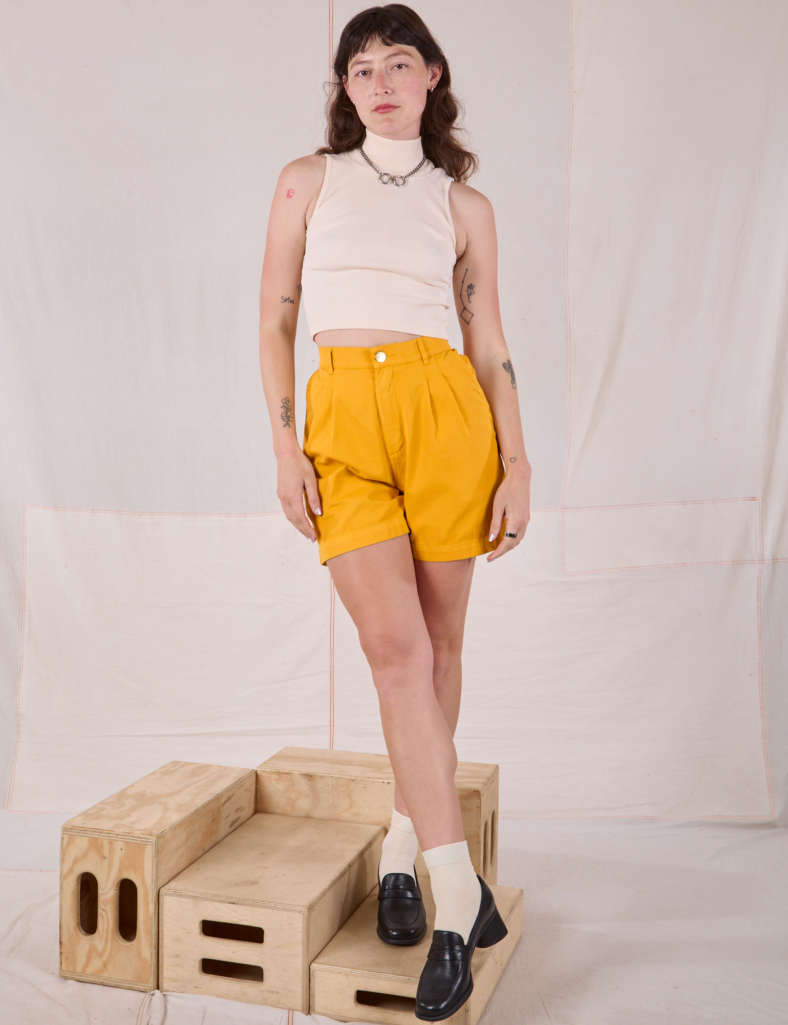 Trouser Shorts - Mustard Yellow