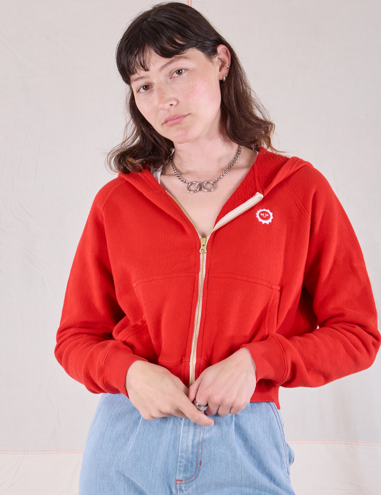 Cropped Zip Hoodie - Mustang Red – BIG BUD PRESS