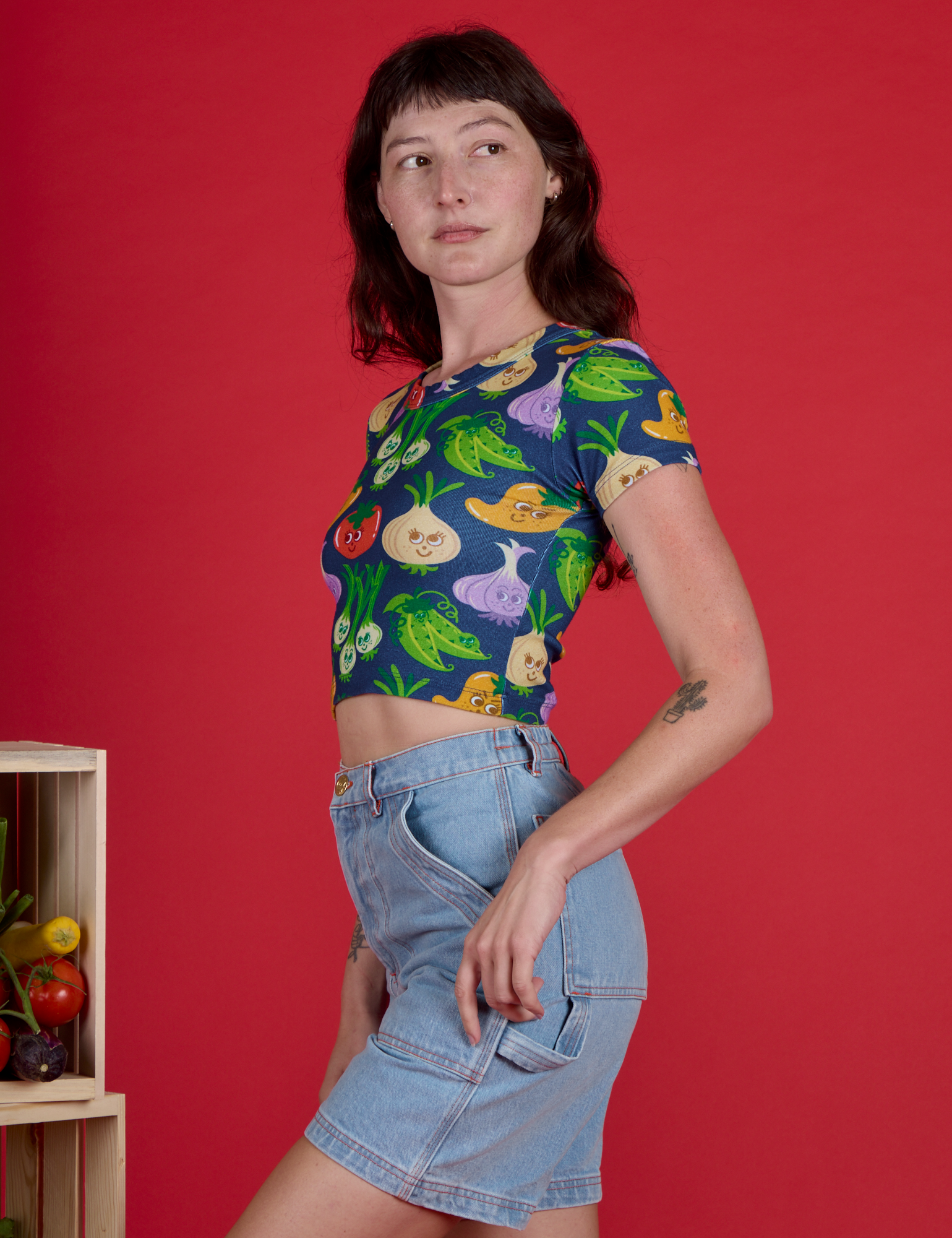 Veggie Village Cropped Baby Tee