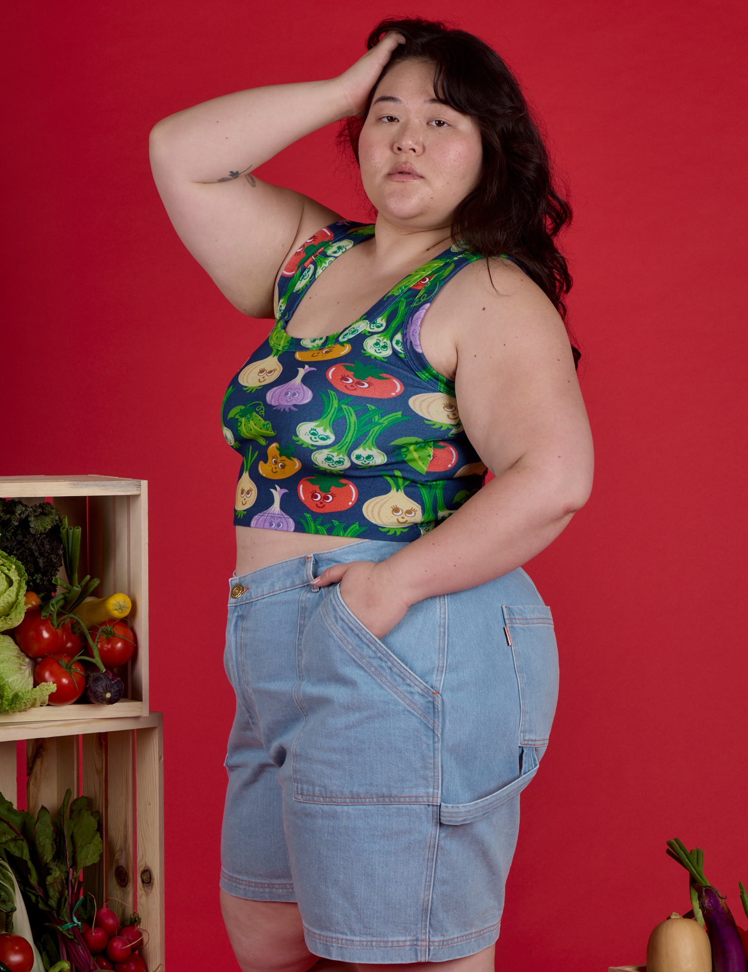 Cropped Tank - Veggie Village