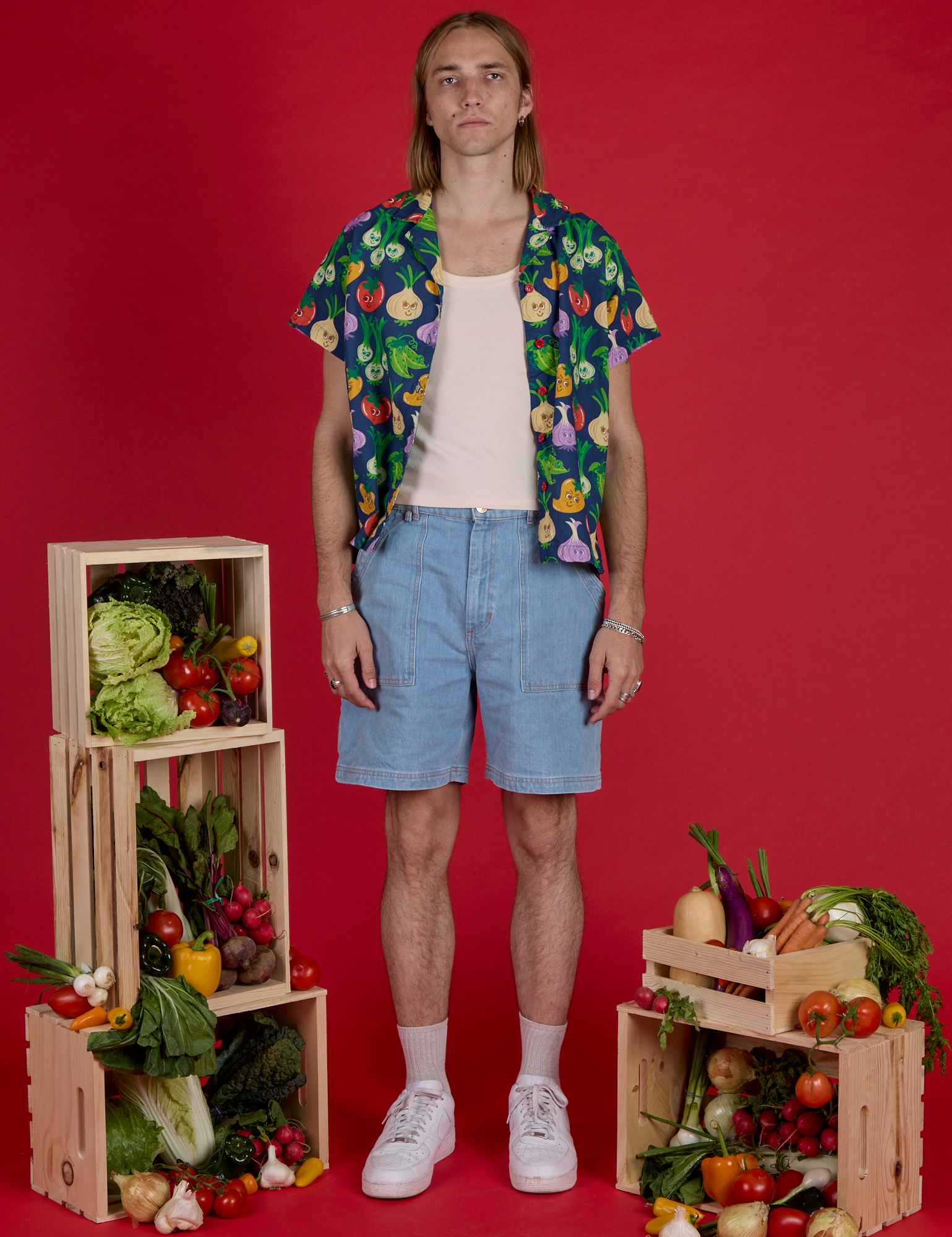 Veggie Village Pantry Button-Up