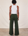 Wide Leg Sweat Pants in Swamp Green back view on Jerrod