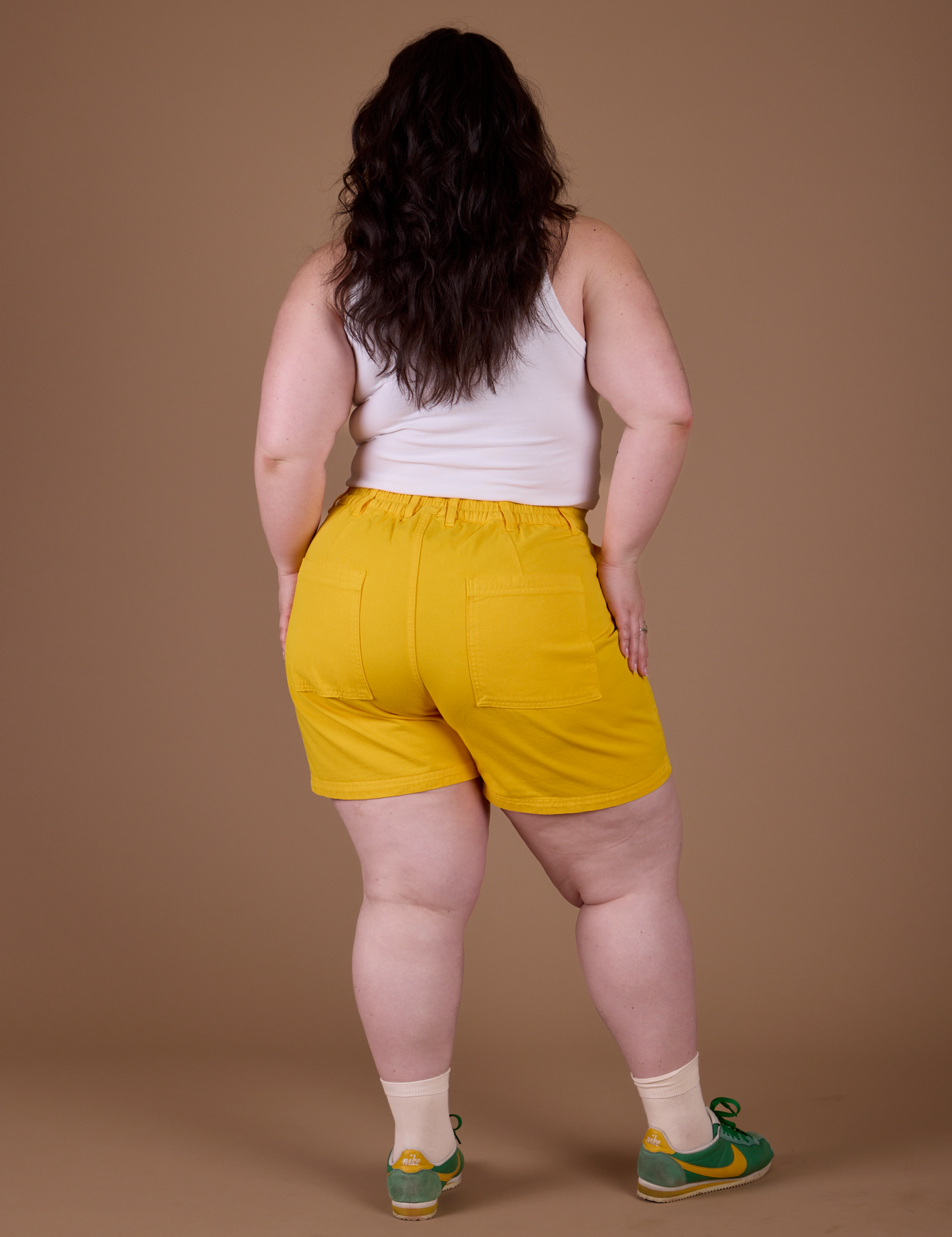 Classic Work Shorts in Sunshine Yellow back view on Ashley
