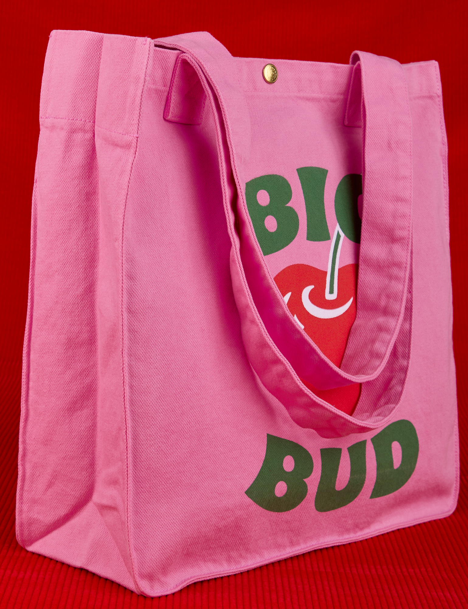 Angled front view of Bodega Shopper Tote in Cherry