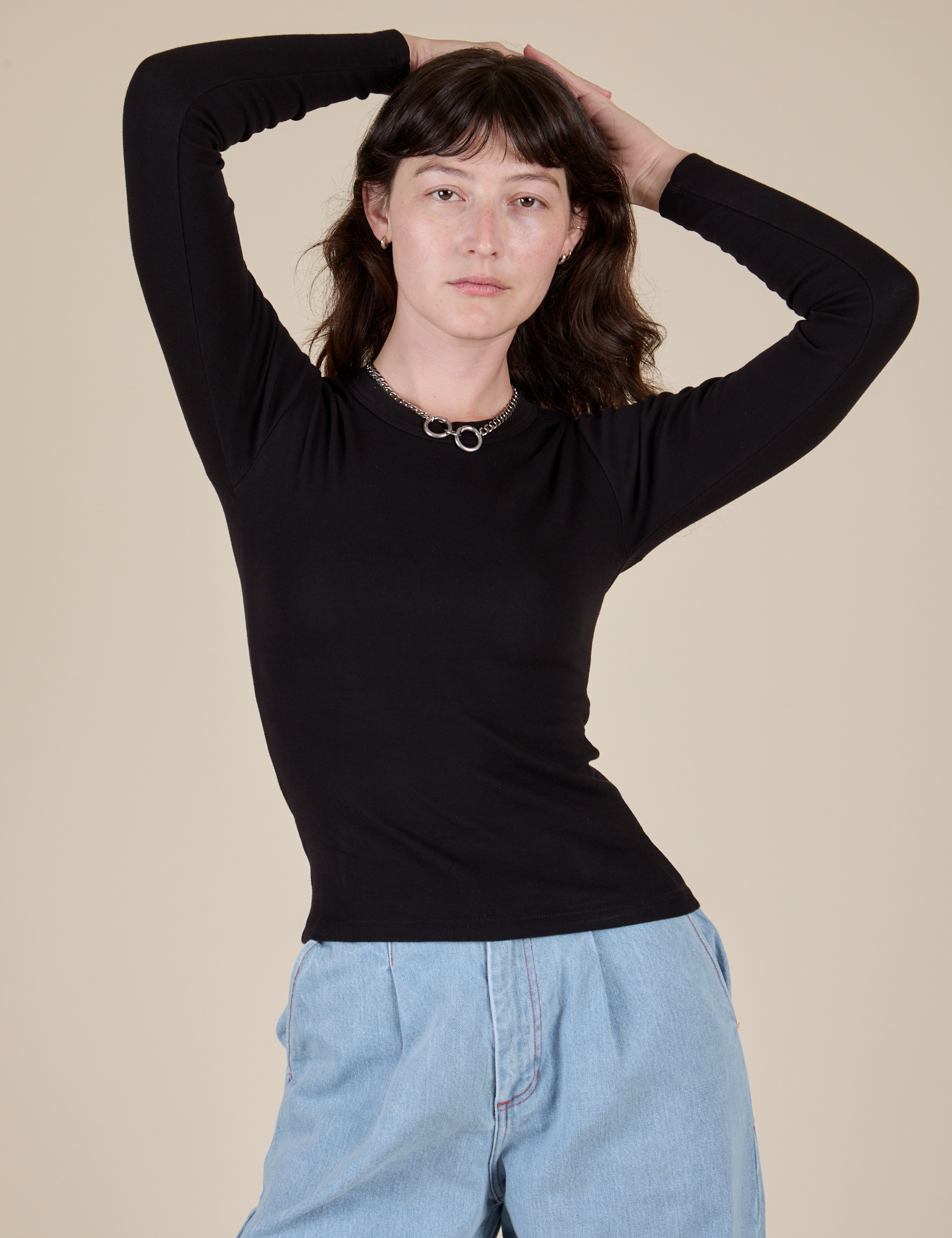 Long Sleeve Baby Tee - Basic Black