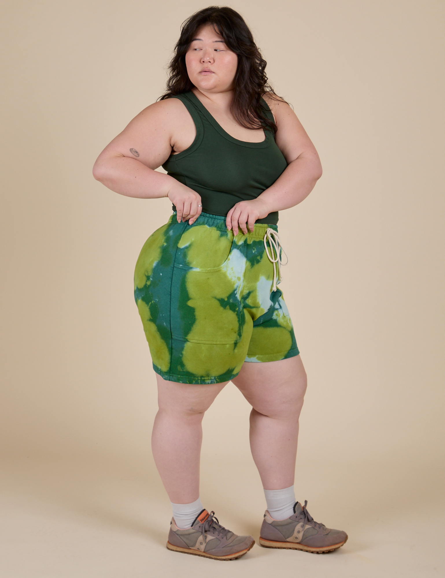 Heavyweight Sweat Shorts - Green Magic Waters