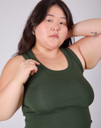 Tank Top in Swamp Green on Ashley