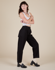 Side view of Heavyweight Trousers in Basic Black on Alex