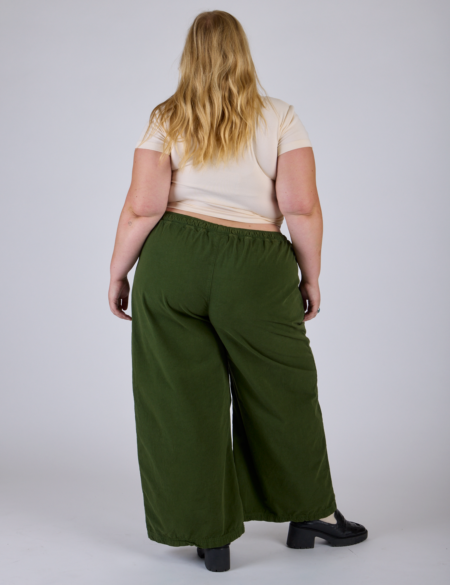 Pleated Pull-On Pants - Evergreen