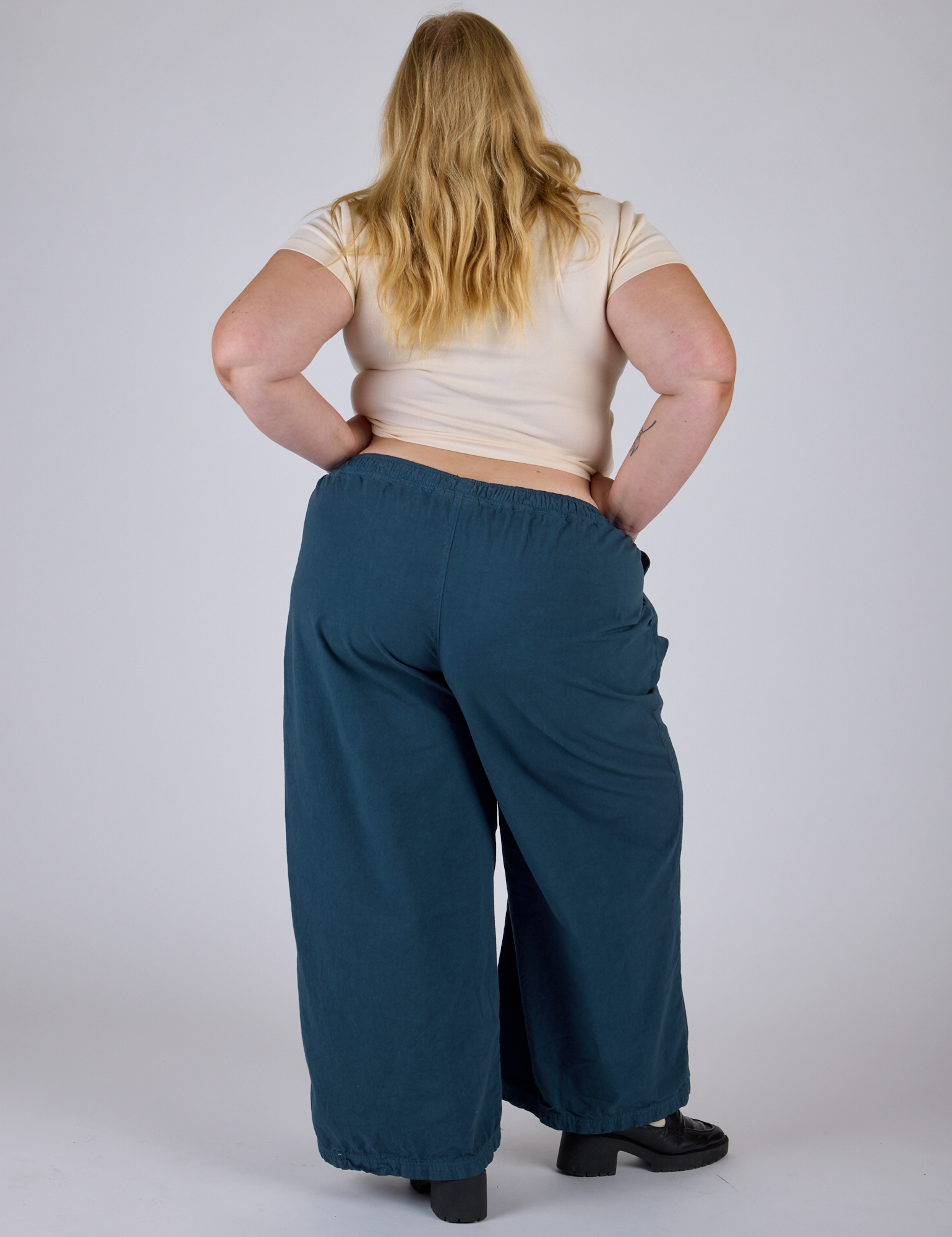 Pleated Pull-On Pants - Lagoon