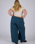 Pleated Pull-On Pants - Lagoon