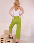 Action Pants in Gross Green back view on Margaret