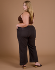 Action Pants in Espresso Brown back view on Juliet