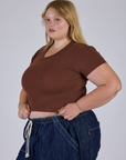Cropped Baby Tee - Fudgesicle Brown