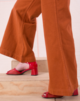 Bell Bottoms in Burnt Terracotta pant leg close up on Soraya