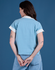 Painted Pantry Button-Up in Baby Blue back view on Alex
