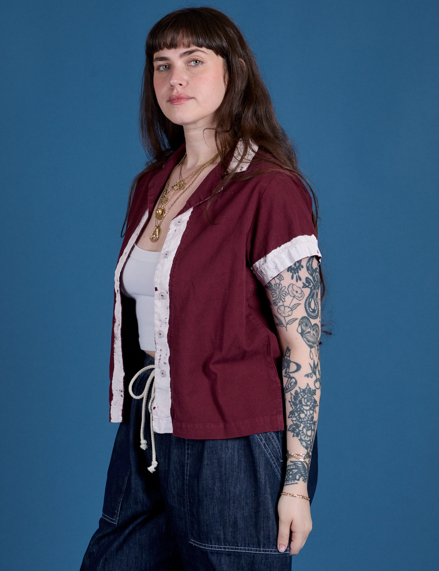 Painted Pantry Button-Up - Red Wine