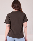 Burly Tee in Espresso Brown back view on Alex