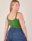 Cropped Cami in Lawn Green back view on Lish