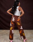 Gummy Bear Paintstamped Work Pants in Fudgesicle Brown back view on Kandia
