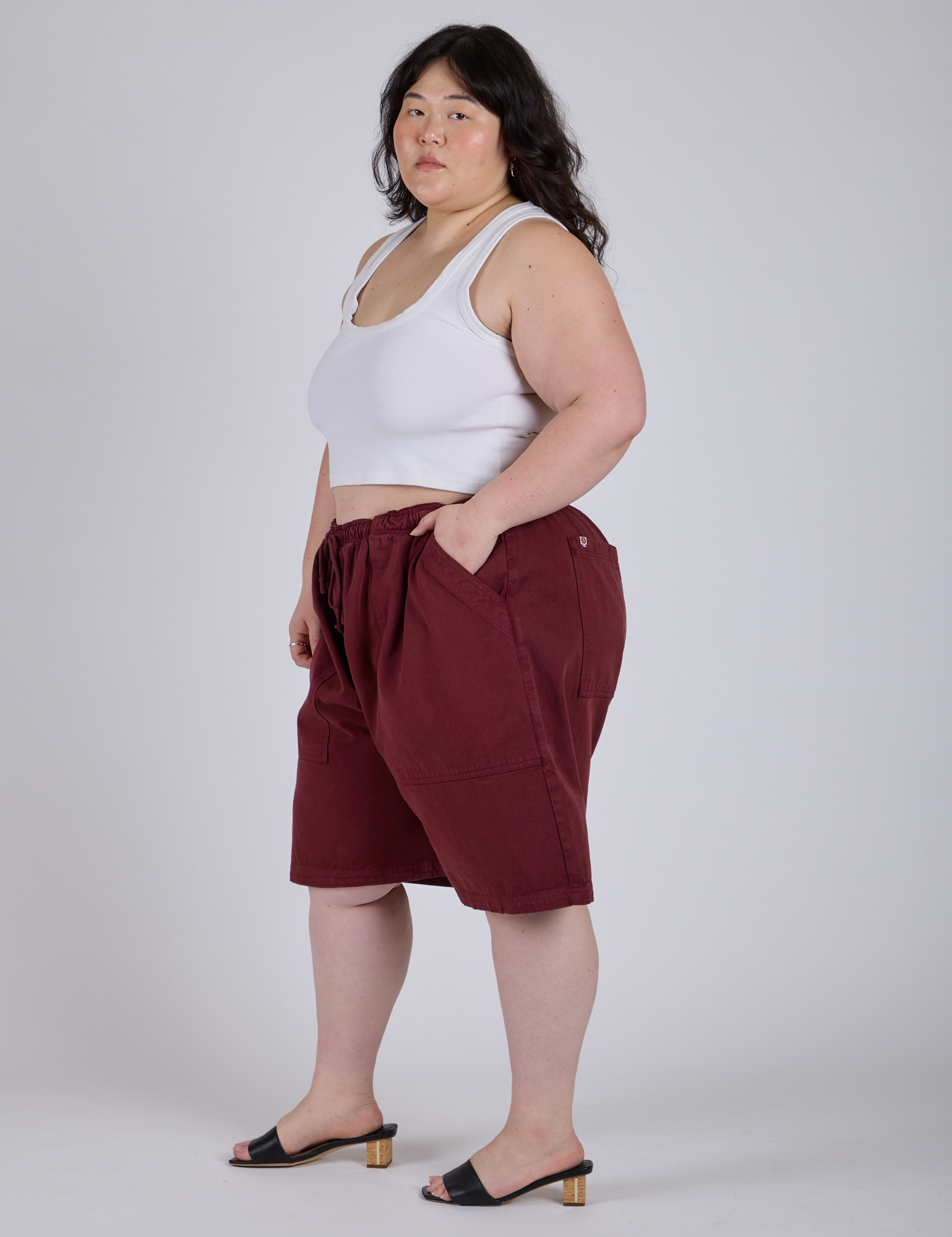 Drawstring Shorts - Red Wine