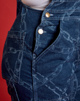 Side close up of Carpenter Overalls in Chain Link on Meghna