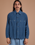 Cropped Corduroy Overshirt - French Blue