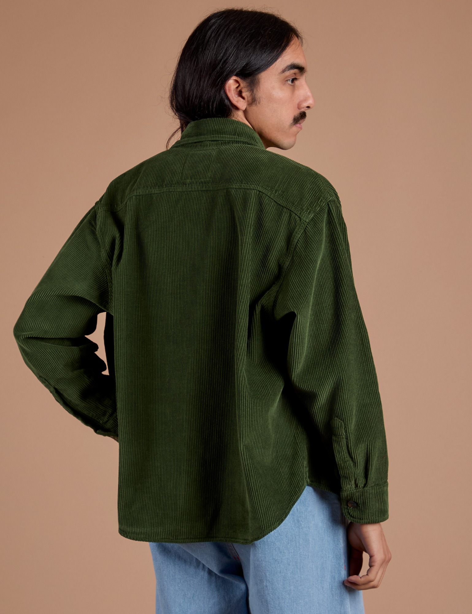 Cropped Corduroy Overshirt - Evergreen