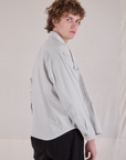 Cropped Overshirt in Stone White side view on Quinn