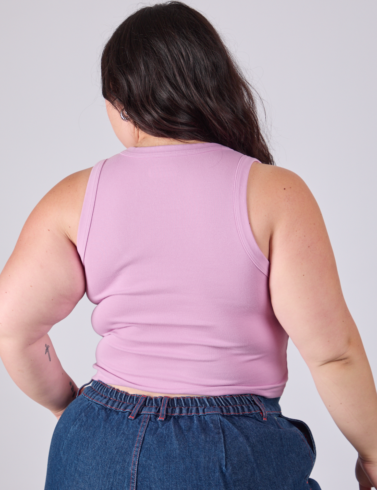Cropped Tank Top in Lilac back view on Ashley