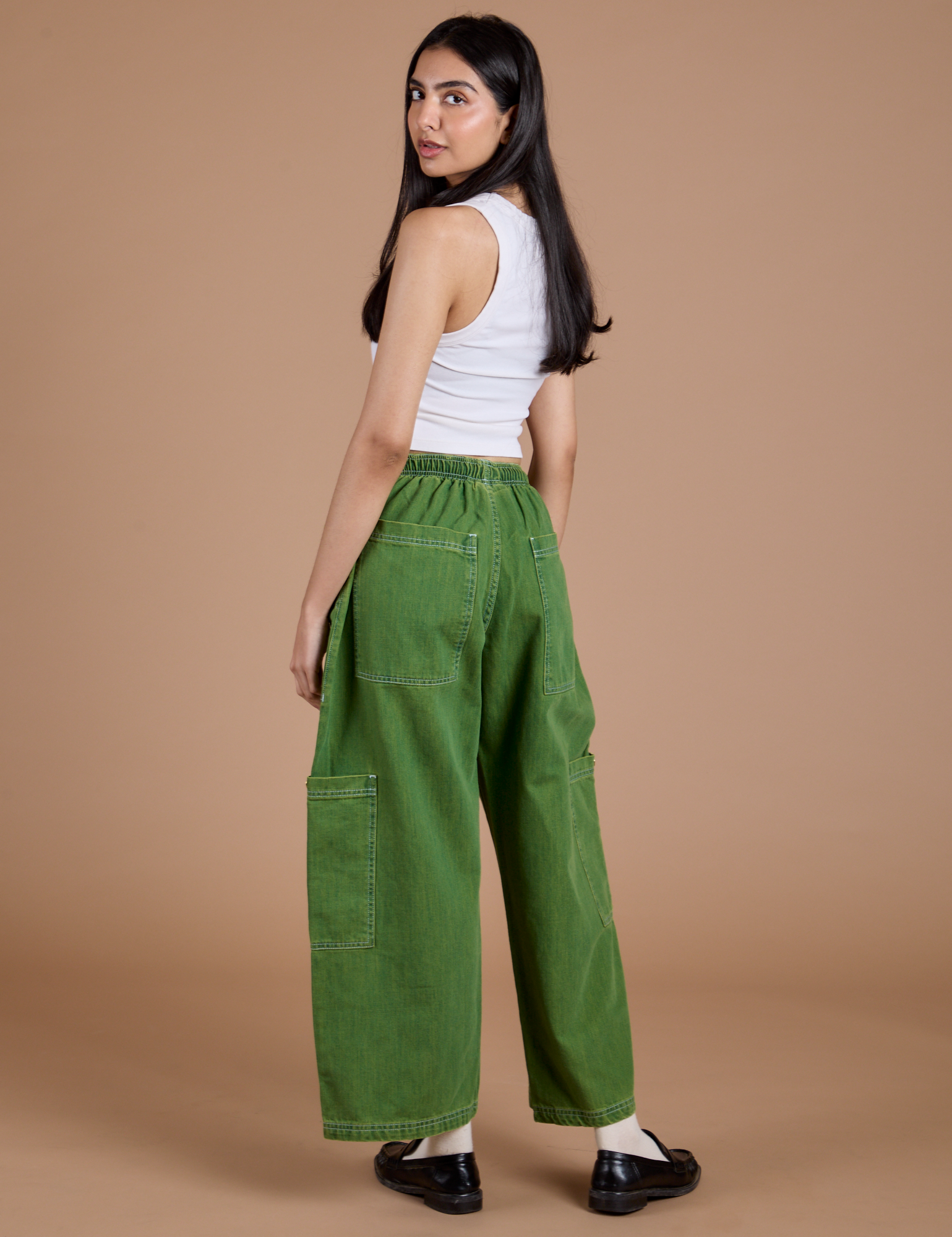 TRY-A-STYLE - Denim Drop Pocket Pants -Green Overdye *FINAL SALE*