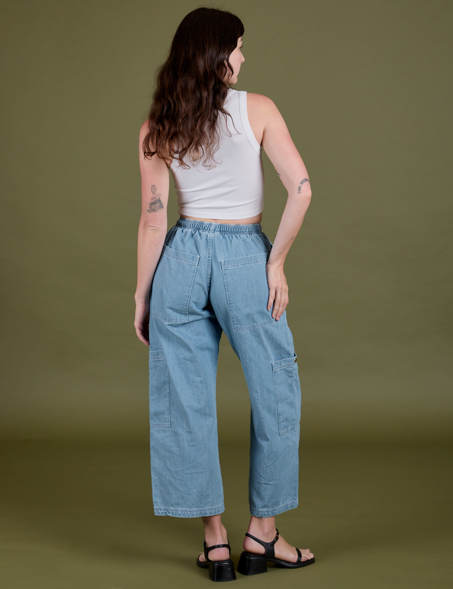 TRY-A-STYLE - Denim Drop Pocket Pants - Light Wash *FINAL SALE*