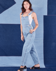 Indigo Denim Original Overalls in Light Wash side view on Alex