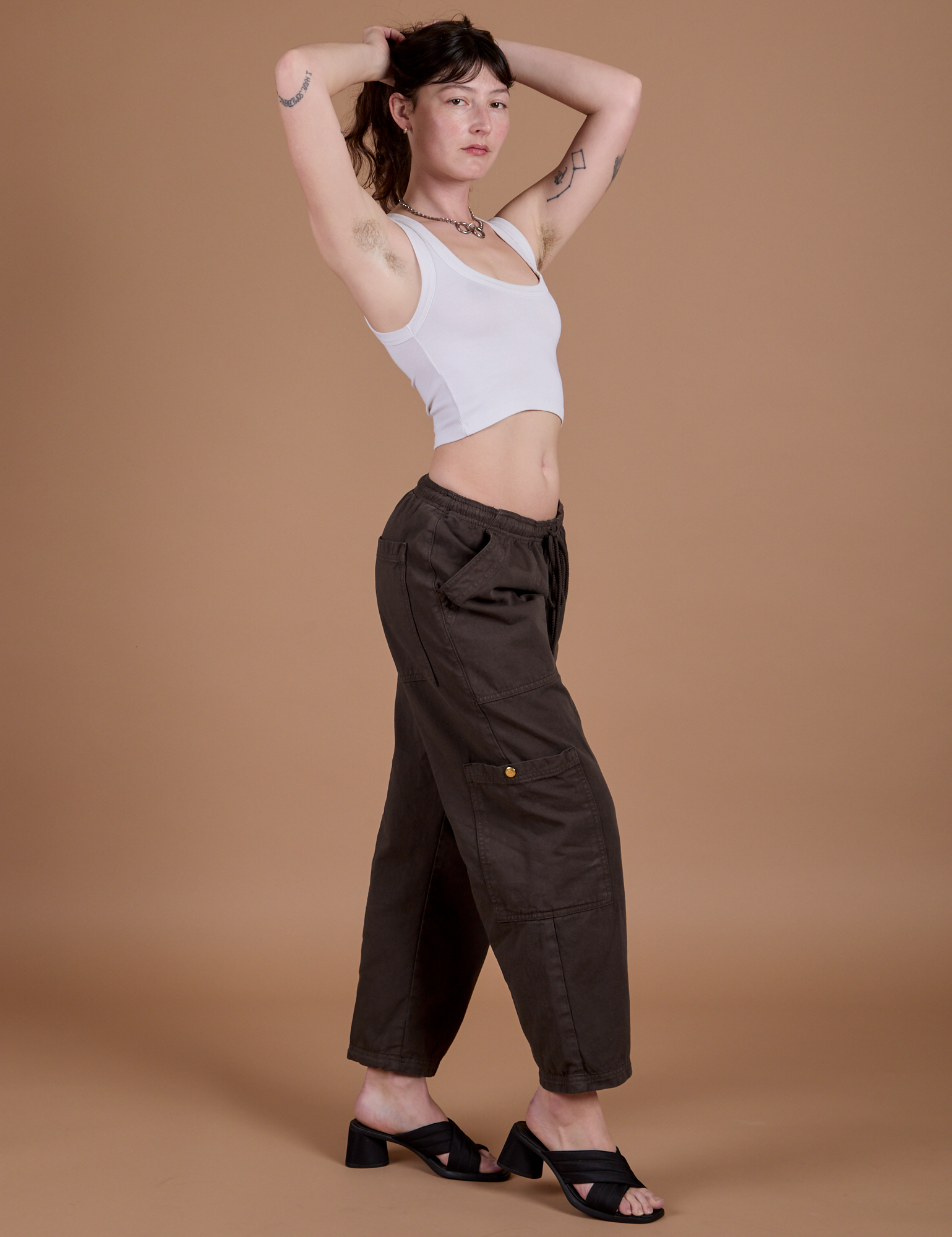 Drop Pocket Cargo Pants - Espresso Brown