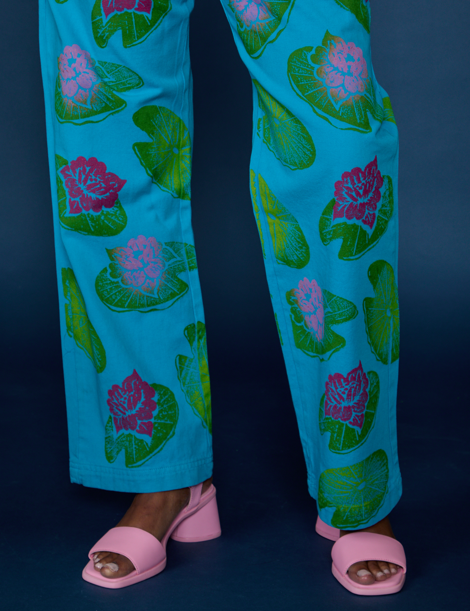 Paintstamped Work Pants - Lilypad