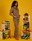 Short Sleeve Jumpsuit - Fruit Fantasy