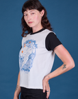 Vintage Tee in California Girl angled front view on Alex