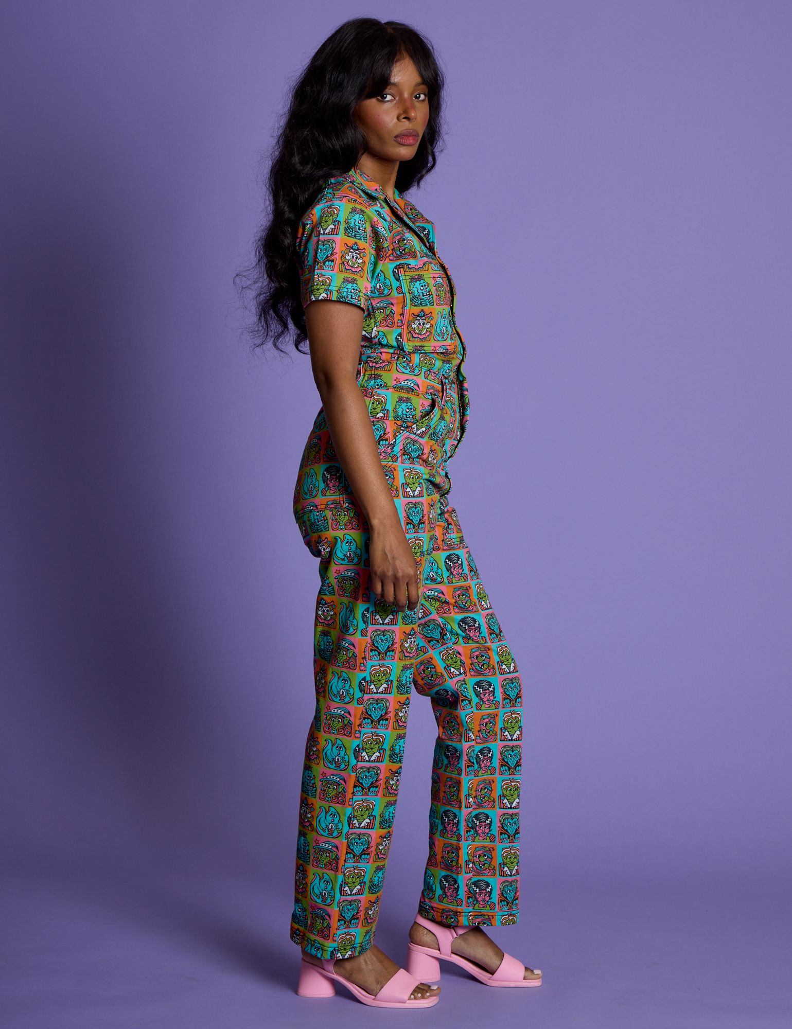 *PRE-ORDER* - Short Sleeve Jumpsuit - Halloween Icons