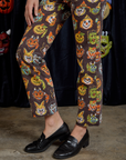 Work Pants in Halloween Masks pant leg close up on Alex