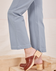 Heritage Westerns in Periwinkle pant leg side view on Alex