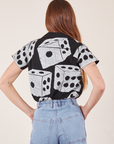Back view of Icon Pantry Button-Up in Dice on Scarlett