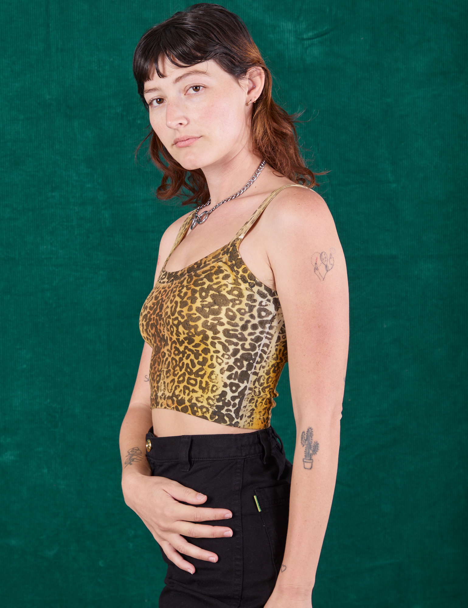 Side view of Leopard Cami on Alex