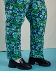 Work Pants in Angel Print pant leg close up on Juliet