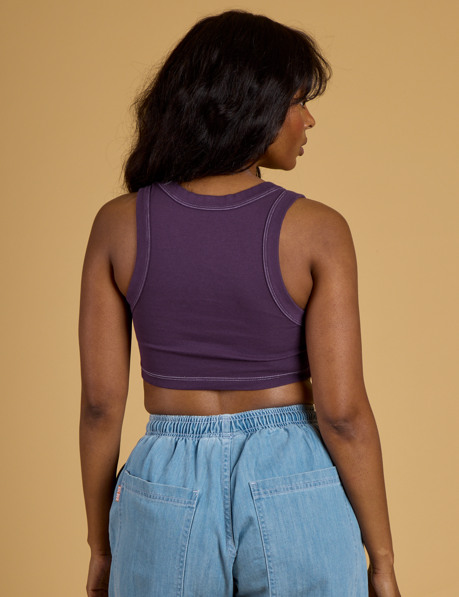 Contrast Stitch Mini Tank - Nebula Purple