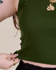 Muscle Tee in Evergreen close up on Sydney